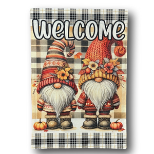 Autumn Gnomes "Welcome" Garden Flag - NWT